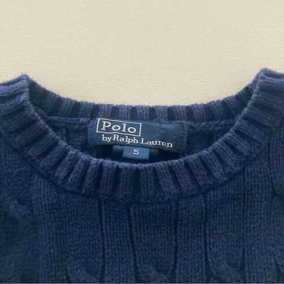 Polo Ralph Lauren Boys 5 Dark Blue Sweater Crew Neck - Picture 2 of 3